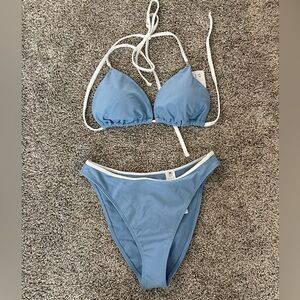 Abercrombie Blue and White Women's Bikini Set